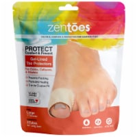 ZenToes Open Toe Tubes Fabric Gel Lined Sleeves Protect Corns, Blisters - 5 Pack (Large)