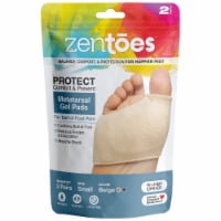 ZenToes Fabric Metatarsal Pad Sleeves Ball of Foot Pain Relief Gel Cushions (Small, Beige)