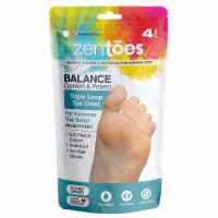 ZenToes Hammer Toe Straightener Corrector - Soft Gel Crests, Prevent Overlap - 4 Pack (Beige)
