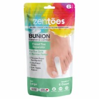 ZenToes Toe Separators for Bunion Pain Relief, Flared Gel Straighteners - Set of 6 (Large)