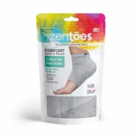 ZenToes Moisturizing Heel Socks to Treat Dry, Cracked Heels - 2 Pairs (Regular, Cotton Gray)
