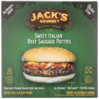 Jack’s Gourmet Delicious and Kosher Sweet Italian Beef Sausage Patties Perspective: Main