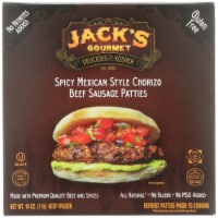Jack's Gourmet Spicy Mexican Style Chorizo Beef Sausage Patties Perspective: Main