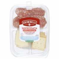 Creminelli Fine Meats® Sopressata Monterey Jack & Uncured Salami + Crackers Snack Pack Perspective: Main