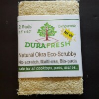 Durafresh 920001 Natural Okra Eco Scrubby Pads, Pack of 2
