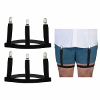 Comfy Clothiers Deluxe Garter Style (Black) Shirt Stays with Locking Clips (2-Pairs)