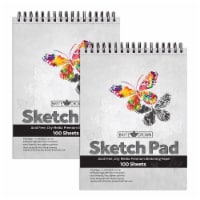 Brite Crown 2-Pack Sketch Pad – 9x12Sketchbook for Teens, 64lb (95gsm) Art Paper - 200 Sheets