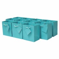 Occasionall Turquoise Designer Paper Gift Wrap Bags with Handles Solid Colors 12Pk 4x2.75x4.5