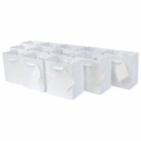 Occasionall Designer Extra Small White Paper Gift Wrap Bags Solid Colors Bulk 12Pk 4x2.75x4.5