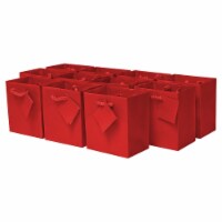 Occasionall Designer Solid Red Colors Paper Gift Wrap Bags Handles Party 12 Pack – 4x2.75x4.5