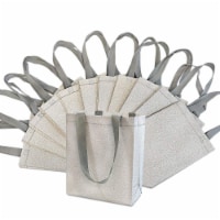 Prime Line Packaging  Medium-Small Metallic Silver Reusable Glitter Gift Bags with Handles