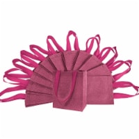 Small Red Gift Bags with Handles, Reusable Tote, Glitter Metallic Bling Shimmer
