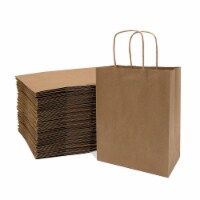Prime Line Packaging Brown Natural Kraft Paper Shopping Bags with Handles Bulk 100 Pcs 8x4x10