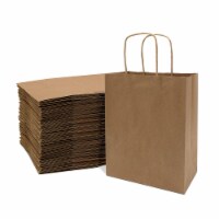 Prime Line Packaging Brown Natural Kraft Paper Shopping Bags with Handles, Bulk 8x4x10 50 Pcs