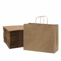 Prime Line Packaging Brown Natural Kraft Paper Shopping Bags with Handles Bulk 100 Pk 16x6x12