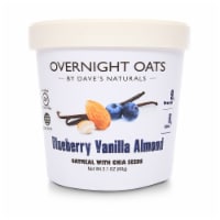 Dave's Gourmet Overnight Oats Blueberry Vanilla Almond Oatmeal with Chia Seeds Perspective: Main