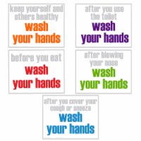 INSPIRED MINDS 11 x 14 Wash Your Hands Posters Set of 5 (ISMIMHS51P)