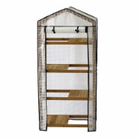VT Nursery - 4 Tier Wooden Greenhouse FSC 100% Natural (with PE cover)