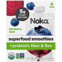 Noka® Blueberry Beet + Prebiotic Fiber Superfood Smoothie Fruit Pouch Perspective: Main
