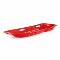 Slippery Racer Downhill Xtreme Adults and Kids Plastic Toboggan Snow Sled, Red