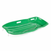 Slippery Racer Downhill Xtreme Adults and Kids Plastic Toboggan Snow Sled, Green