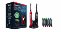 Pursonic Handle Rechargeable Sonic Toothbrush With UV Sanitizer,12 Brush heads, Black & red