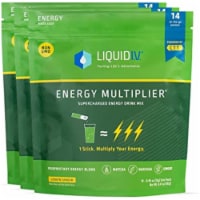 Liquid I.V. Energy Multiplier,Energy Powder Drink Sticks,Natural Caffeine,Non-GMO,42 Sticks