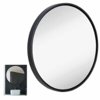 Hamilton Hills 32  Black Circle Wall Mirror | Large Wooden Mirror for Wall