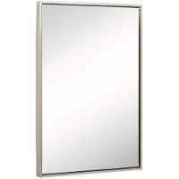 Hamilton Hills 24x36  Brushed Silver Wall Mirror | Rectangular Metal Frame Vanity Glass