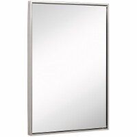 Hamilton Hills 24x36  Brushed Silver Wall Mirror | Rectangular Metal Frame Vanity Glass