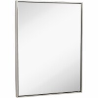 Hamilton Hills 30x40  Brushed Silver Wall Mirror | Large Rectangular Glass