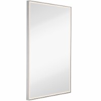 Hamilton Hills 24 x36  Lighted LED Mirror | Contemporary Metal Silver Framed Brushed Glass