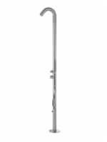 PULSE ShowerSpas Wave Outdoor Brushed Stainless Steel Shower with Handshower and Foot Rinse