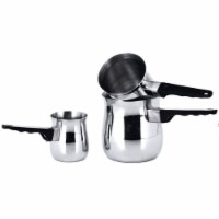 Stainless Steel Turkish Coffee Pots, 3 Piece Set (6 oz, 12 oz and 24 oz)