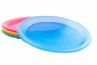 Colorful Plastic Reusable 10 inch Dinner Plates, 4 Pack