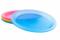 Colorful Plastic Reusable 10 inch Dinner Plates, 4 Pack