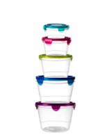 Plastic Jumbo Round Food Storage Container Set - 10 Piece Set