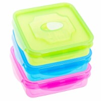 Three Pack Colorful Plastic Lunch Box Set