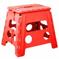 Medium Folding Space Saving Step Stool , Red