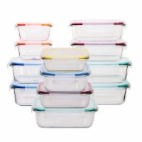 Premium Borosilicate Glass Meal Prep Food Containers with Snap Locking Lids, 24 Piece Set