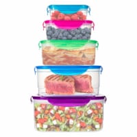 Plastic Jumbo Rectangular Food Storage Container Set - 10 Piece Set