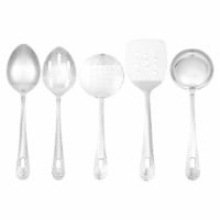Premium Stainless Steel Hammered Mini Kitchen Utensils, 5 Piece Set