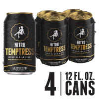Lakewood Brewing Co. Temptress Nitro Imperial Milk Stout Craft Beer Cans Perspective: Main