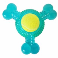 JoJo Modern Pets Eco-Friendly TPR 3-Bone Tennis Ball Squeak Chew Dog Toy