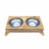 JoJo Modern Pets Eco-Friendly Elevated Dog Wood Feeder (Natural) - Small