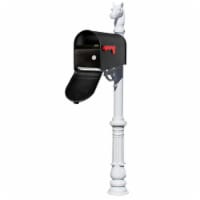 Lewiston LPST-E1-LKIT-801-WHT E1 Economy Mailbox Locking Insert System with Fluted Base & Hor