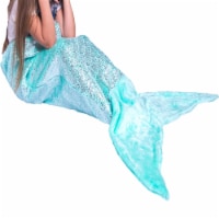 PixieCrush Mermaid Tail Blanket Child, Shiny Green (Small)