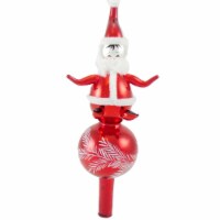 De Carlini Santa On Ball Finial Glass Tree Topper Italian Christmas 555