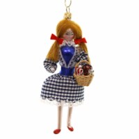 De Carlini Dorothy W/Red Glitter Shoes Glass Ornament Wizard Toto Oz Ba1715m