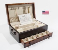 Flaming AMISH Birch One-Drawer Jewel Chest Soft-Suede Linings with Double Swing-Out Chain bar